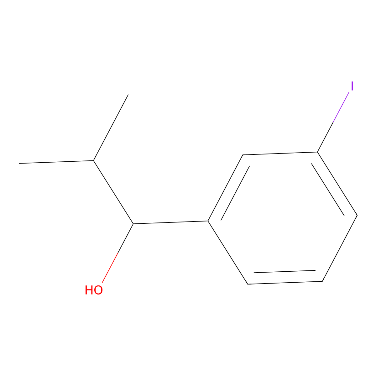 1-(3-Iodophenyl)-2-methylpropan-1-ol molecular structure, CAS 1594924-30-7