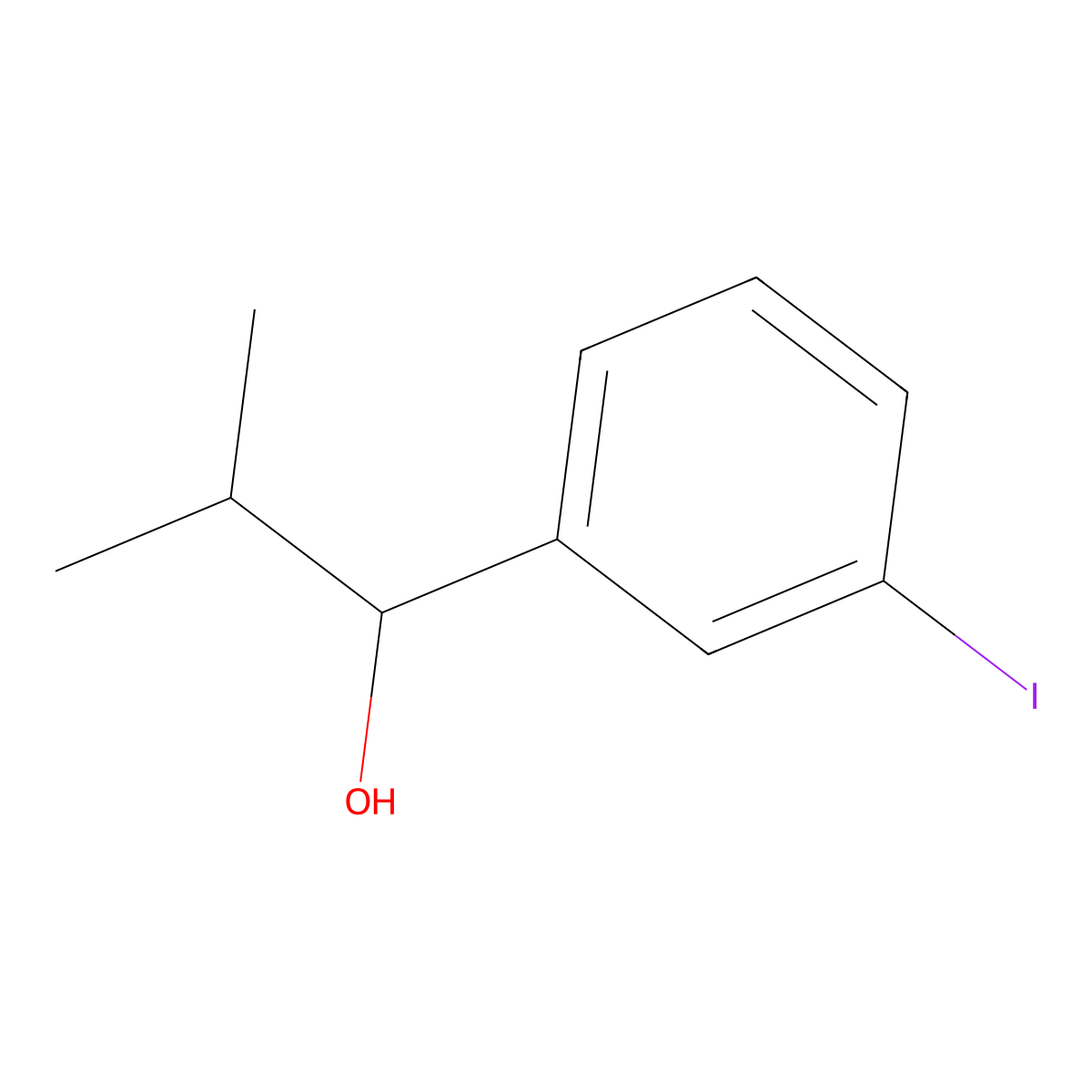 1-(3-Iodophenyl)-2-methylpropan-1-ol molecular structure, CAS 1594924-30-7