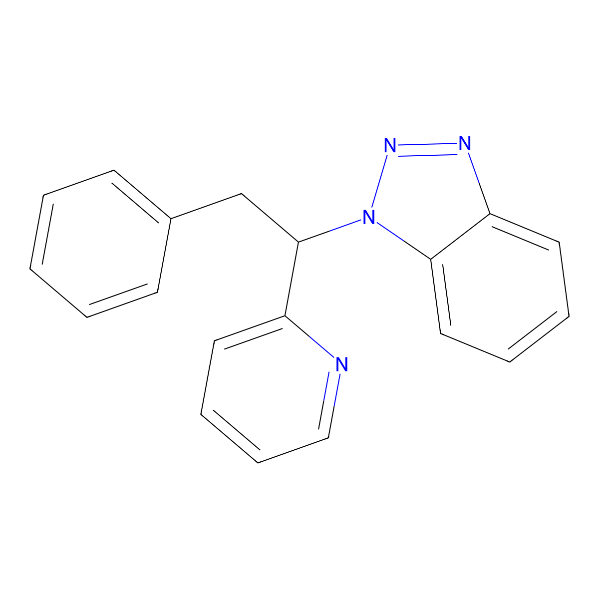 1-[2-Phenyl-1-(pyridin-2-yl)ethyl]-1H-1,2,3-benzotriazole molecular structure, CAS 159493-97-7