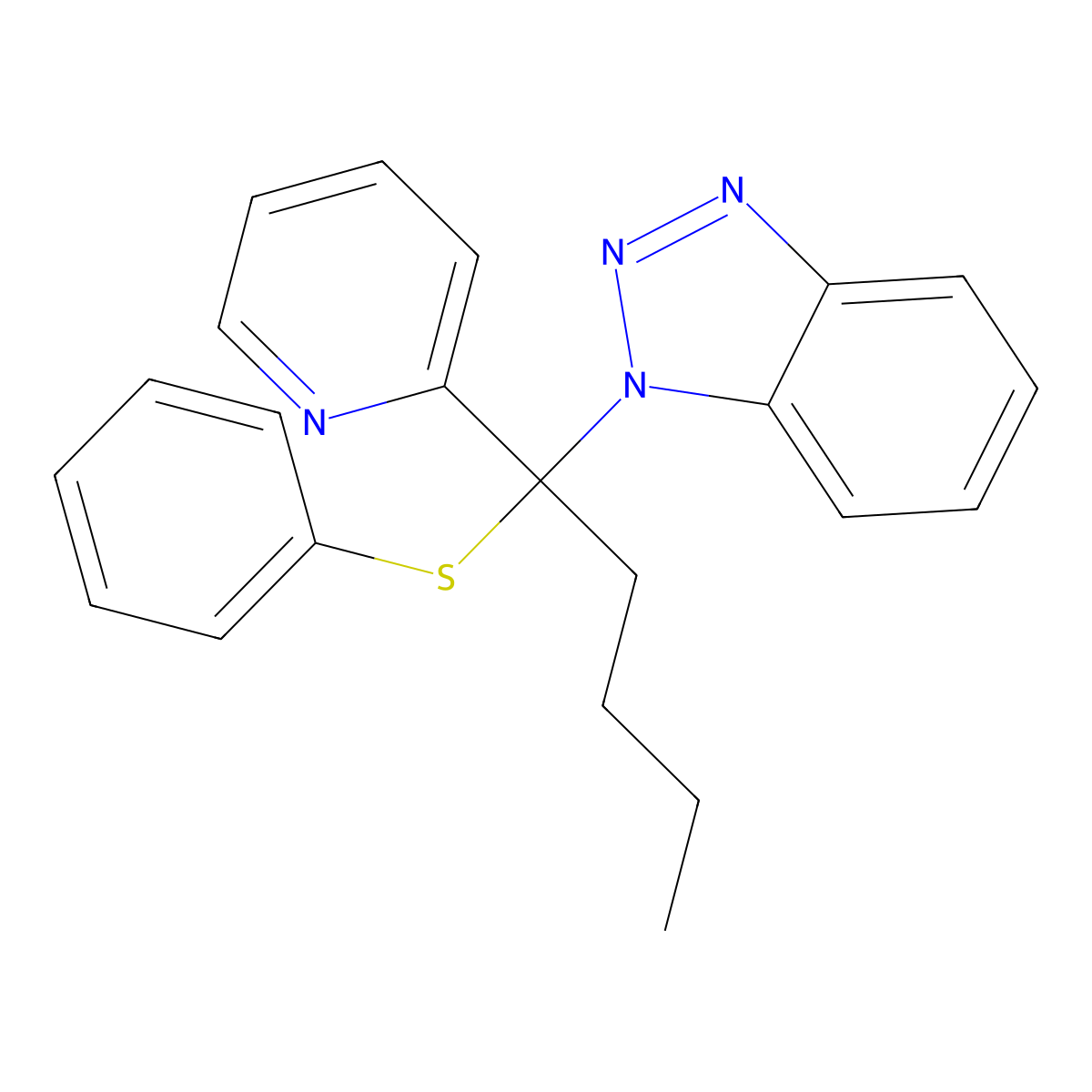 1-[1-(Phenylsulfanyl)-1-(pyridin-2-yl)pentyl]-1H-1,2,3-benzotriazole molecular structure, CAS 159494-10-7