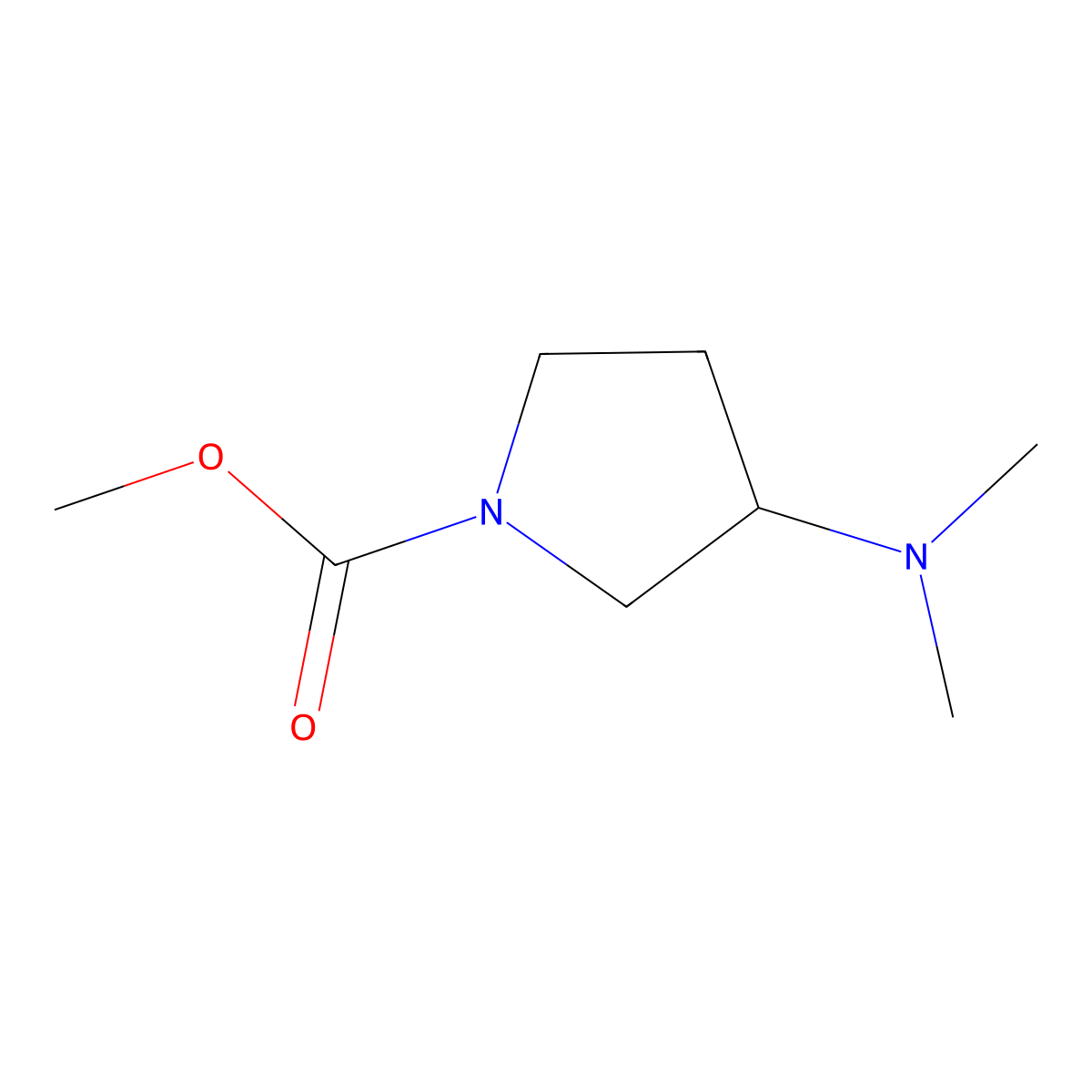Methyl 3-(dimethylamino)pyrrolidine-1-carboxylate molecular structure, CAS 1594945-60-4