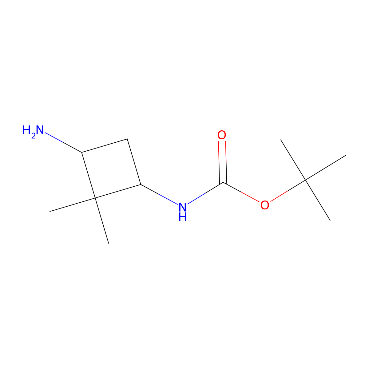tert-butyl N-(3-amino-2,2-dimethylcyclobutyl)carbamate molecular structure, CAS 1594952-43-8
