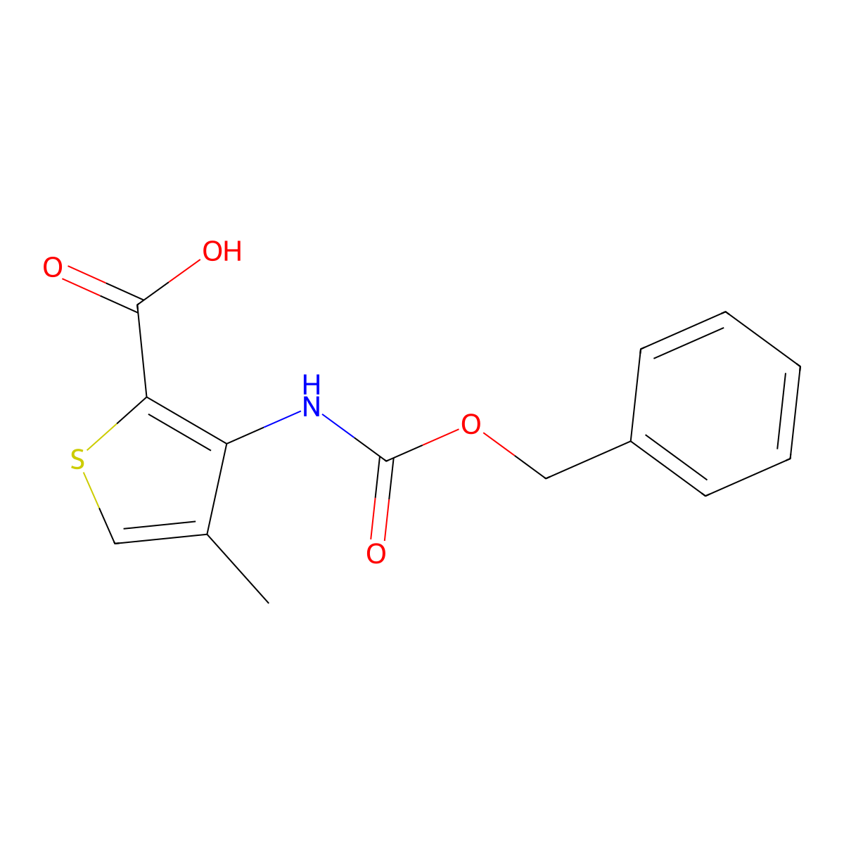 3-{[(Benzyloxy)carbonyl]amino}-4-methylthiophene-2-carboxylic acid molecular structure, CAS 1594975-76-4