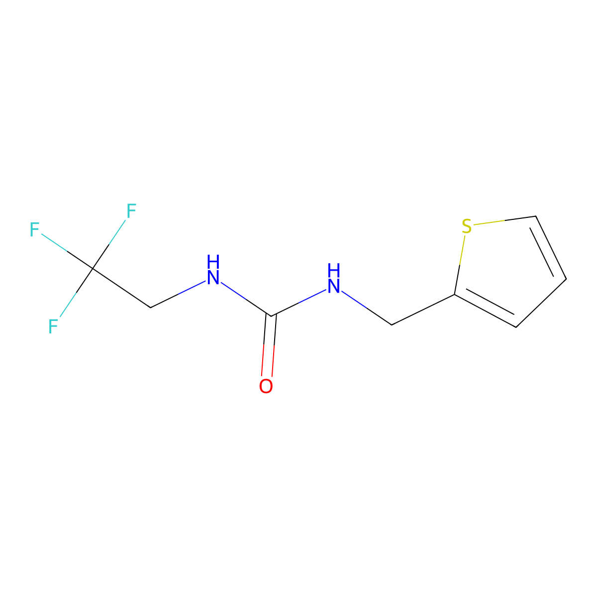 1-[(Thiophen-2-yl)methyl]-3-(2,2,2-trifluoroethyl)urea molecular structure, CAS 1594993-62-0