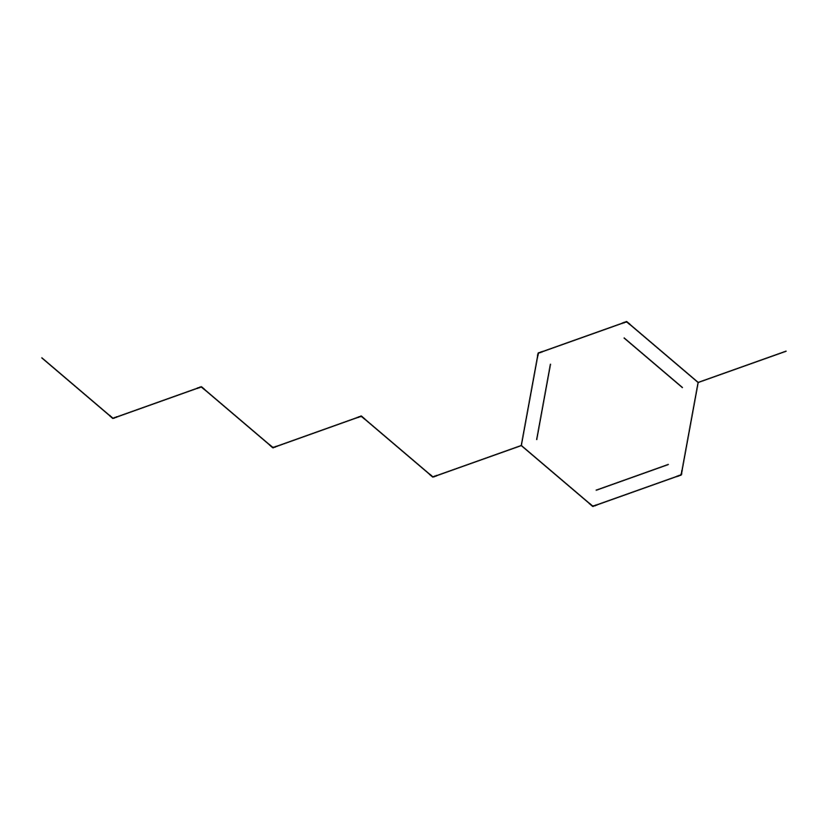 1-Hexyl-4-methylbenzene molecular structure, CAS 1595-01-3