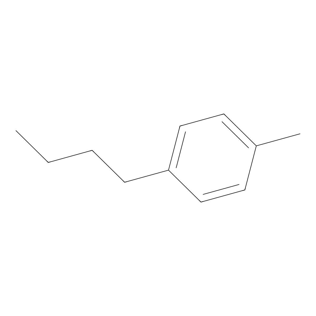 1-Butyl-4-methylbenzene molecular structure, CAS 1595-05-7