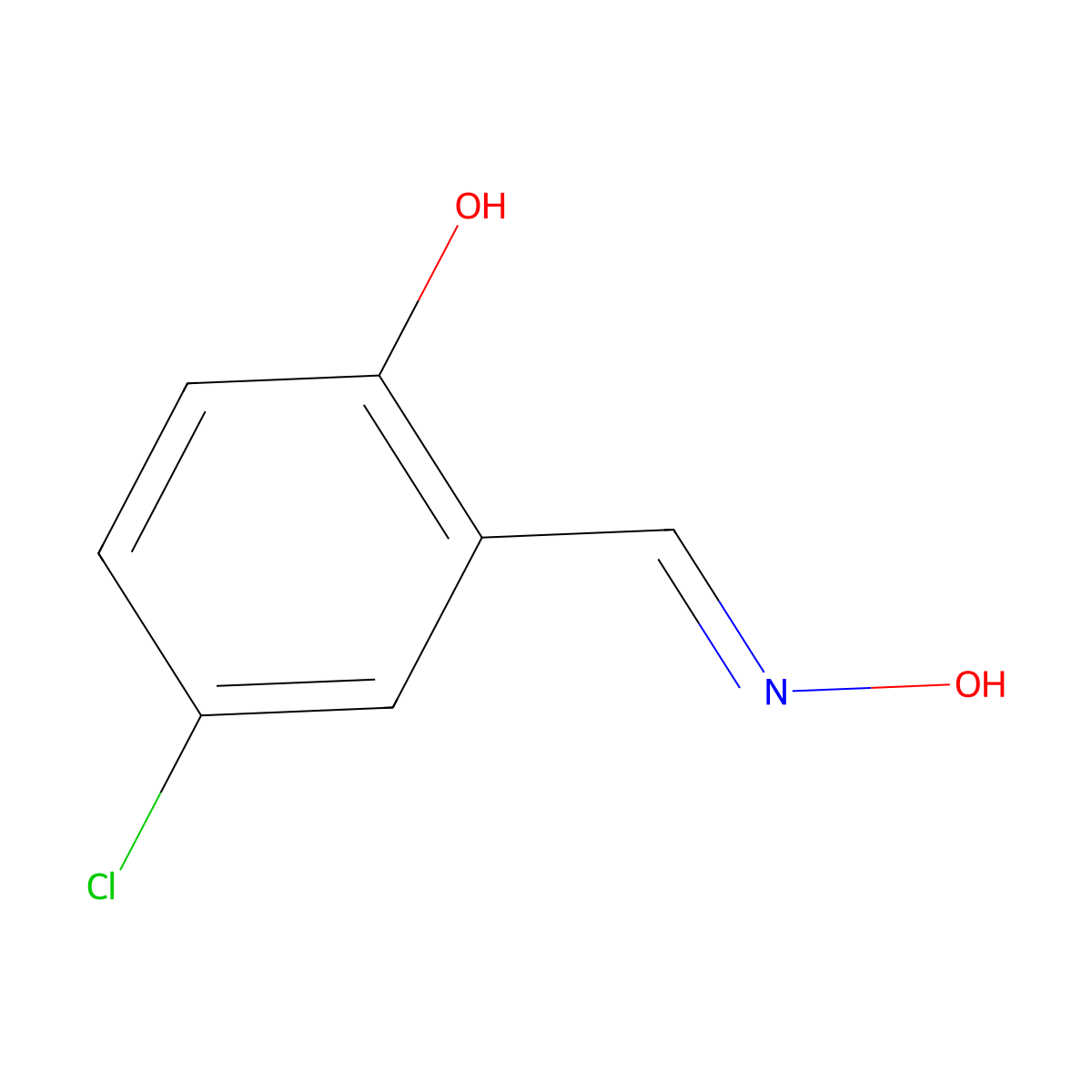 Benzaldehyde, 5-chloro-2-hydroxy-, oxime molecular structure, CAS 1595-14-8