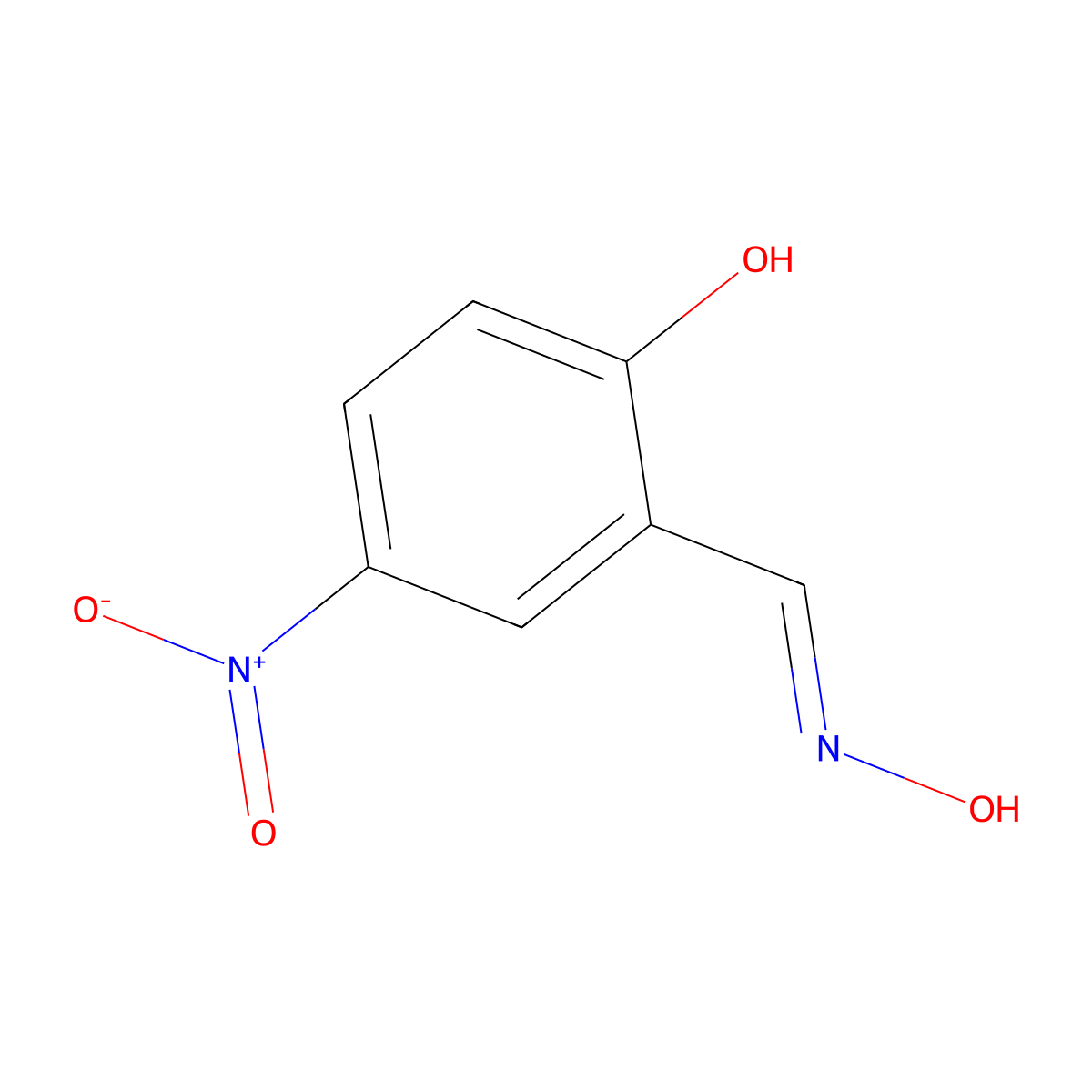 Benzaldehyde, 2-hydroxy-5-nitro-, oxime molecular structure, CAS 1595-15-9