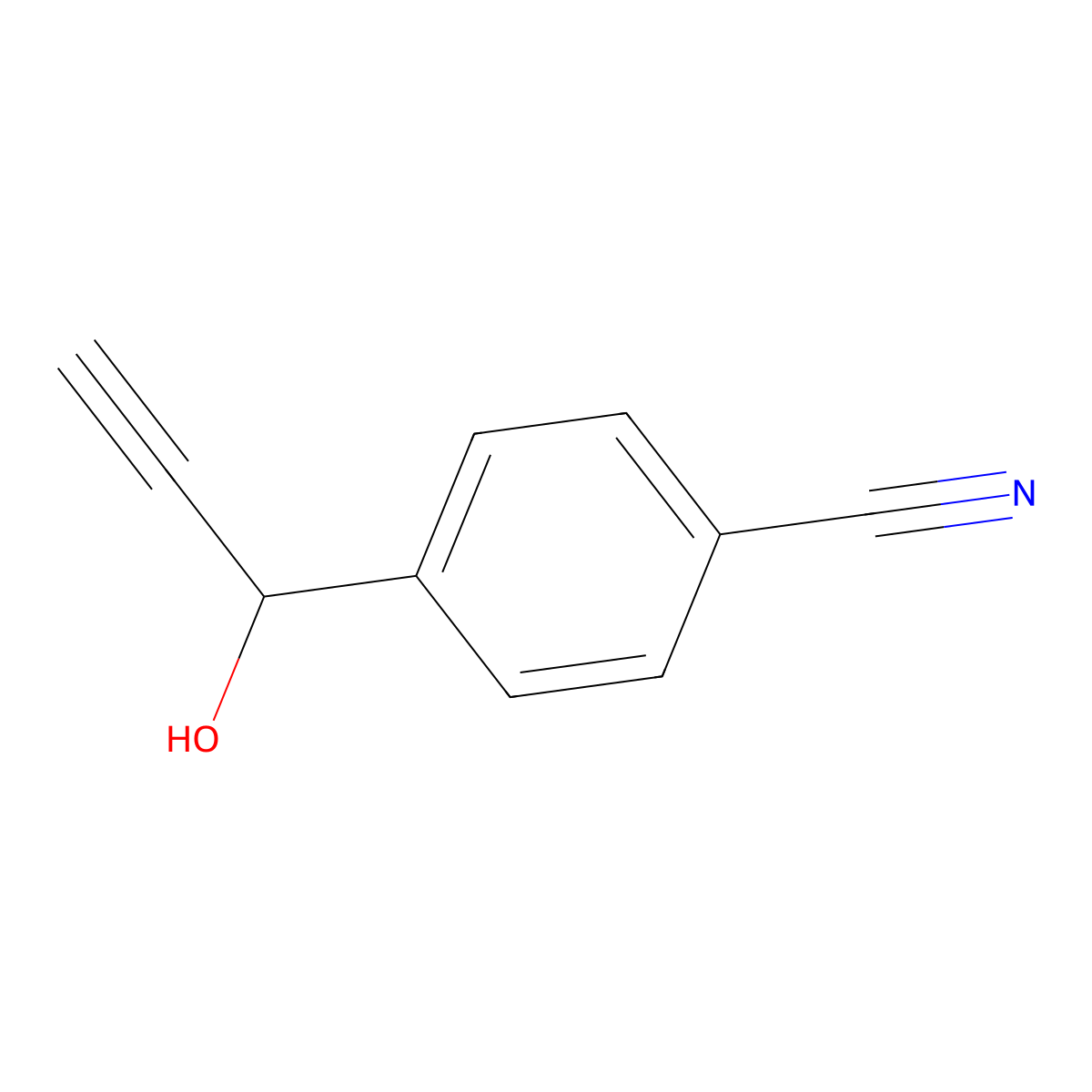 4-(1-Hydroxy-2-propyn-1-yl)benzonitrile molecular structure, CAS 1595-70-6