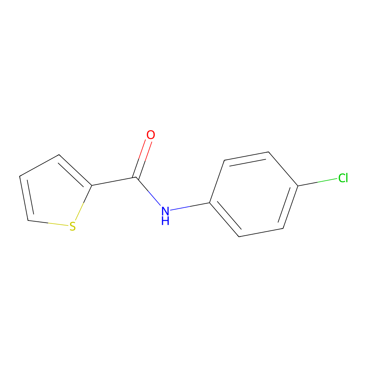 Thiophene-2-carboxylic acid (4-chloro-phenyl)-amide molecular structure, CAS 15950-35-3