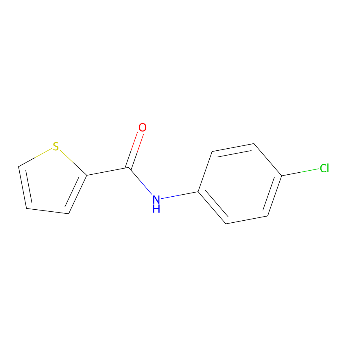 Thiophene-2-carboxylic acid (4-chloro-phenyl)-amide molecular structure, CAS 15950-35-3