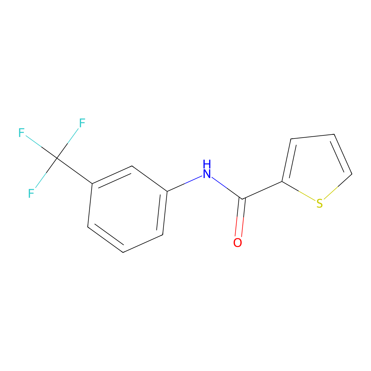 N-[3-(trifluoromethyl)phenyl]thiophene-2-carboxamide molecular structure, CAS 15950-39-7