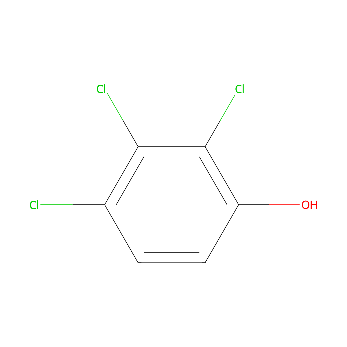 2,3,4-Trichlorophenol molecular structure, CAS 15950-66-0