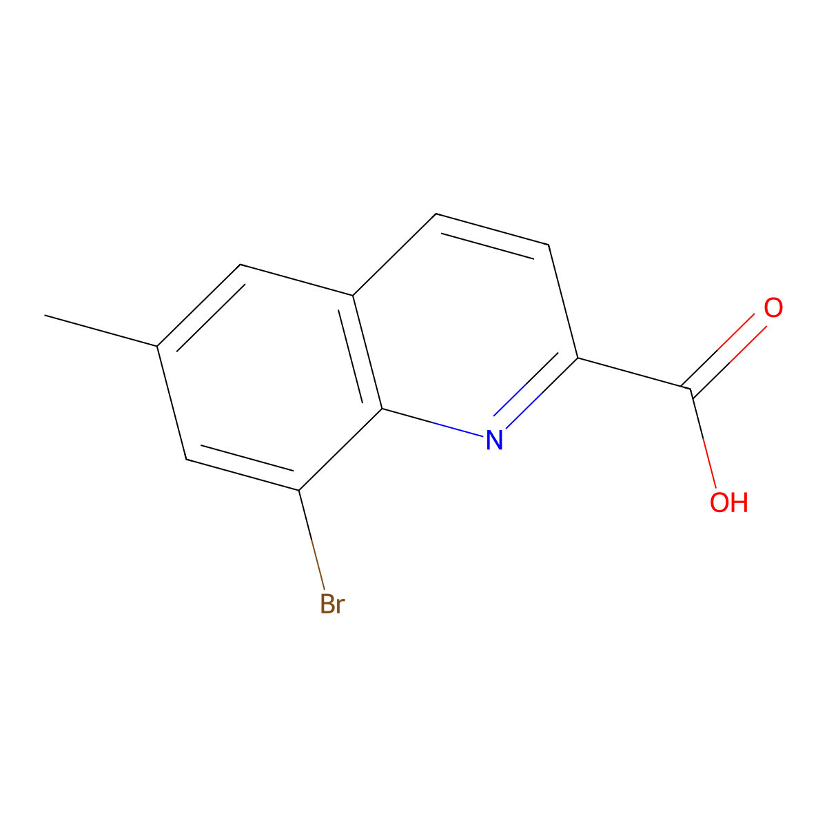 8-Bromo-6-methylquinoline-2-carboxylic acid molecular structure, CAS 1595000-88-6