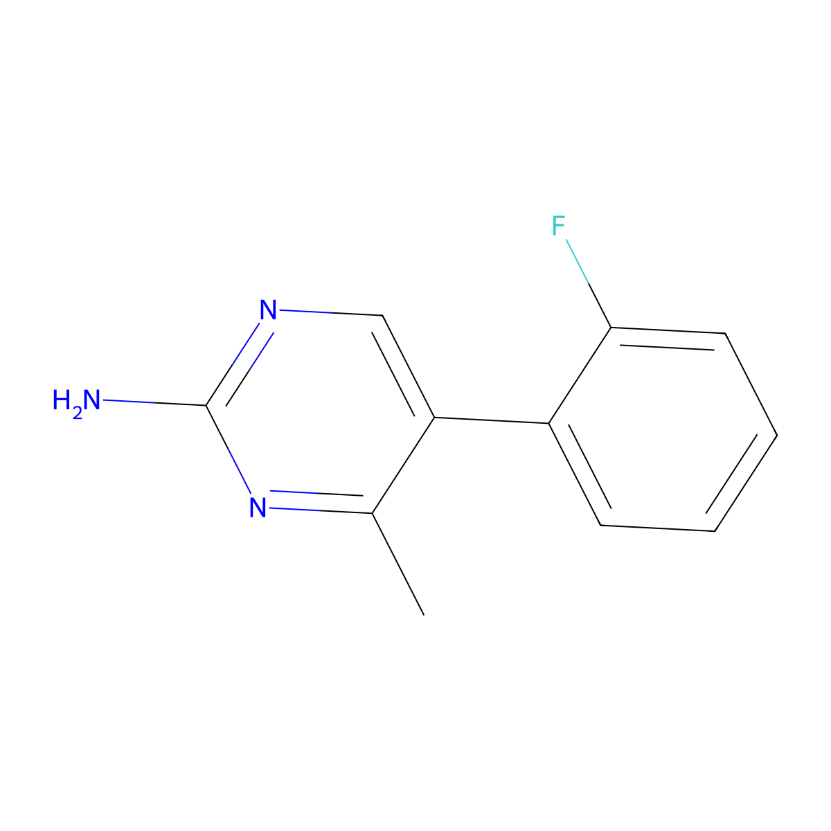 5-(2-Fluorophenyl)-4-methyl-2-pyrimidinamine molecular structure, CAS 1595003-35-2