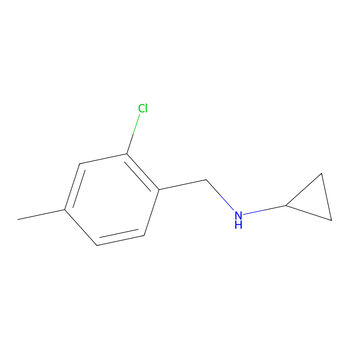 N-[(2-chloro-4-methylphenyl)methyl]cyclopropanamine molecular structure, CAS 1595012-11-5