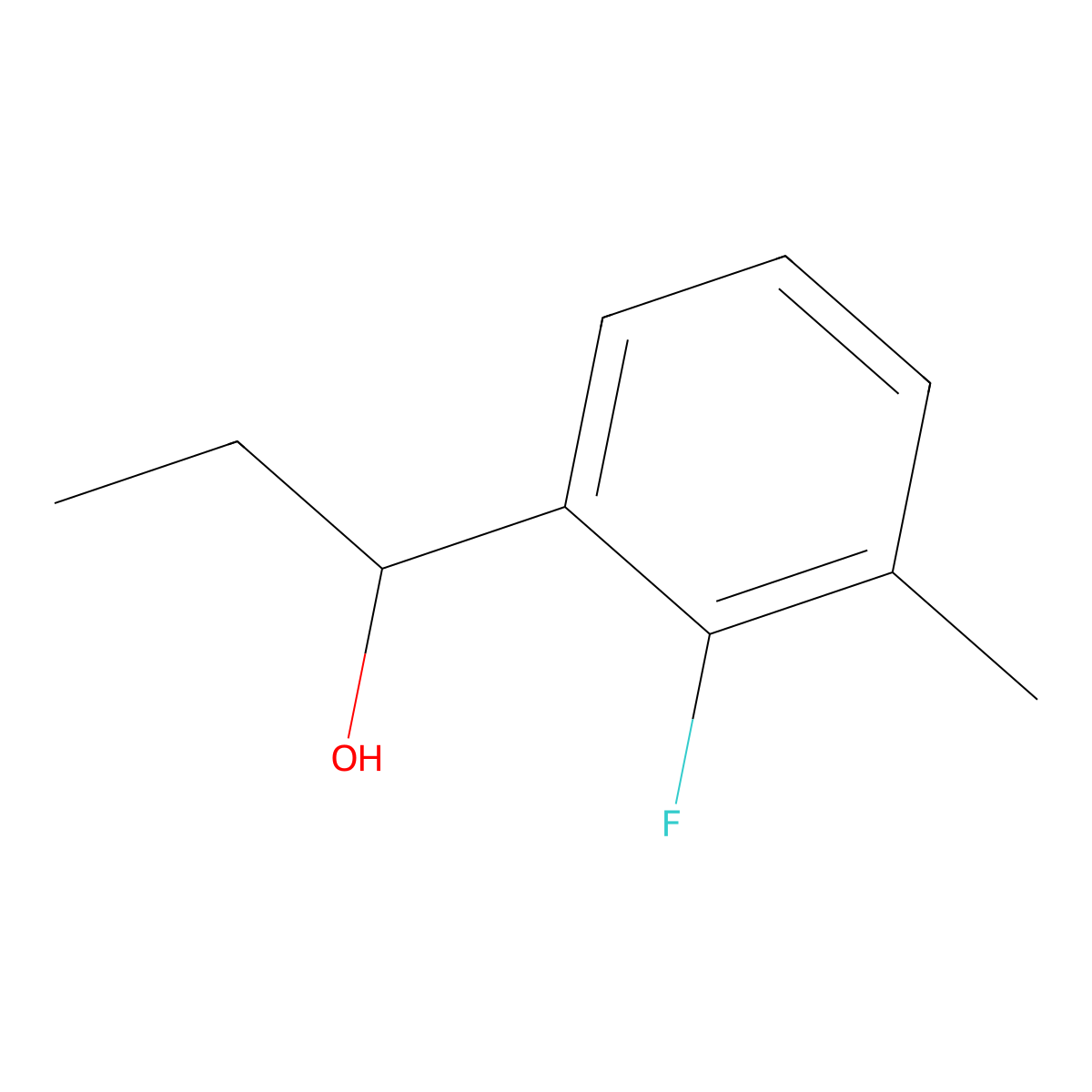 alpha-Ethyl-2-fluoro-3-methylbenZenemethanol molecular structure, CAS 1595018-99-7
