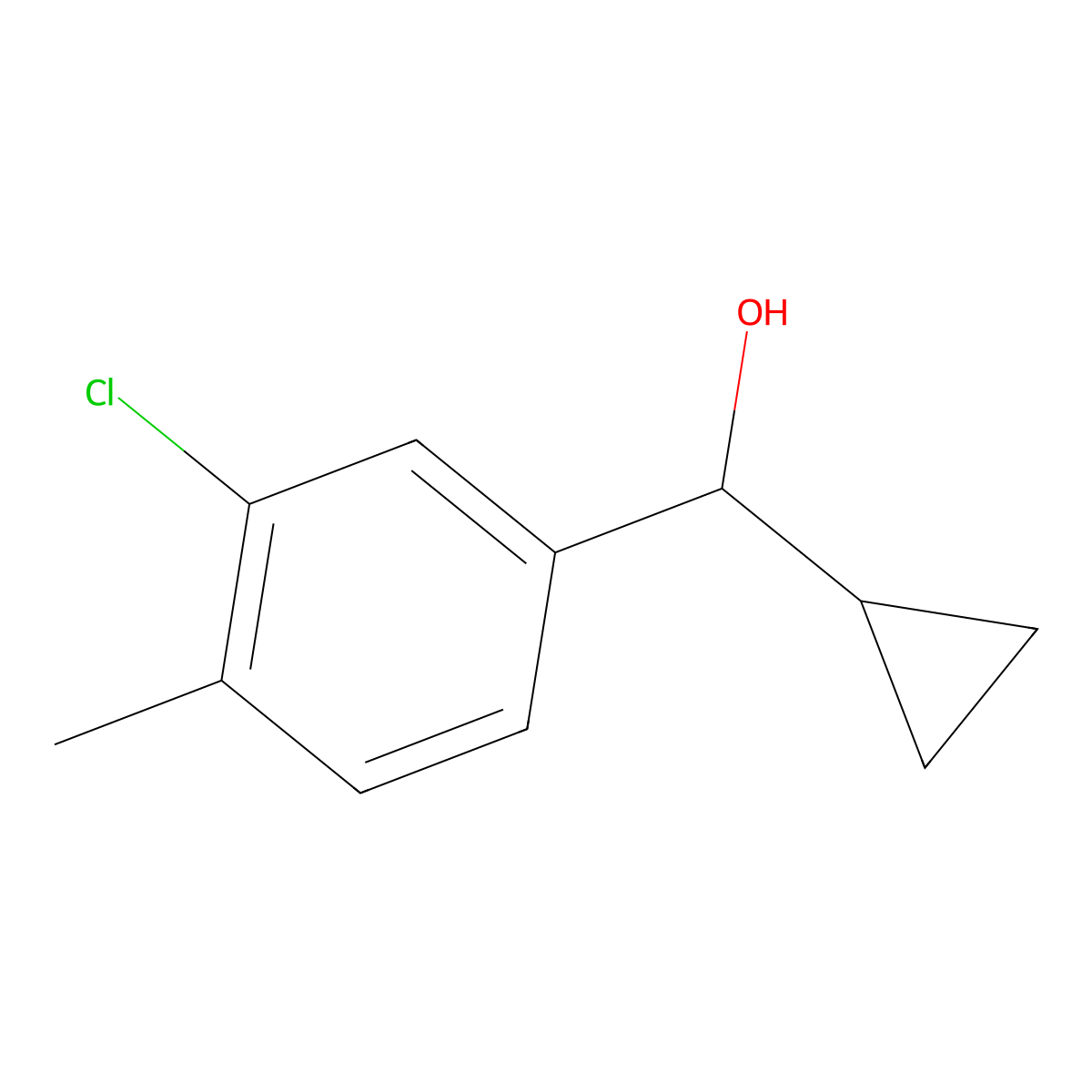 3-Chloro-alpha-cyclopropyl-4-methylbenZenemethanol molecular structure, CAS 1595022-17-5
