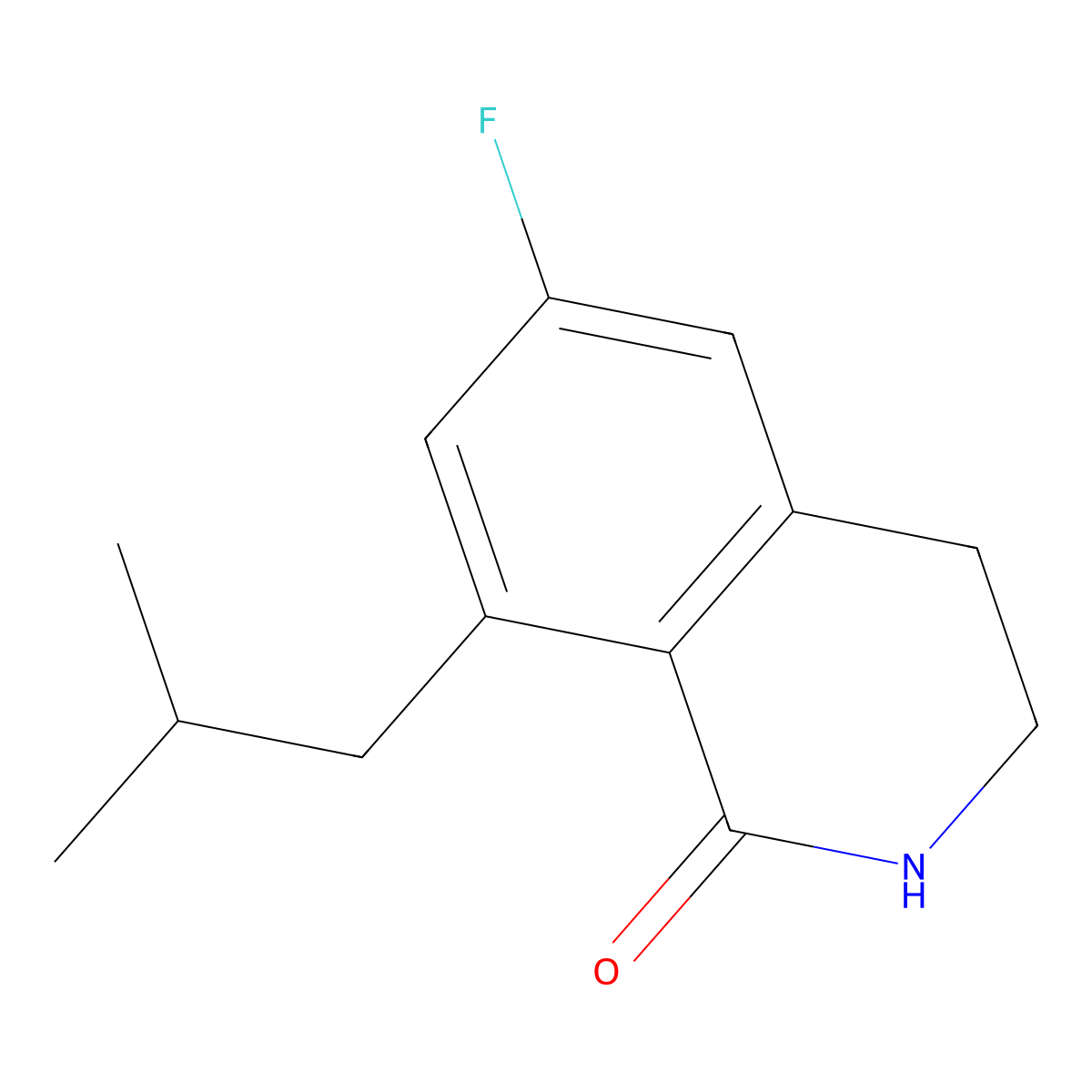 6-Fluoro-8-(2-methylpropyl)-1,2,3,4-tetrahydroisoquinolin-1-one molecular structure, CAS 1595029-04-1