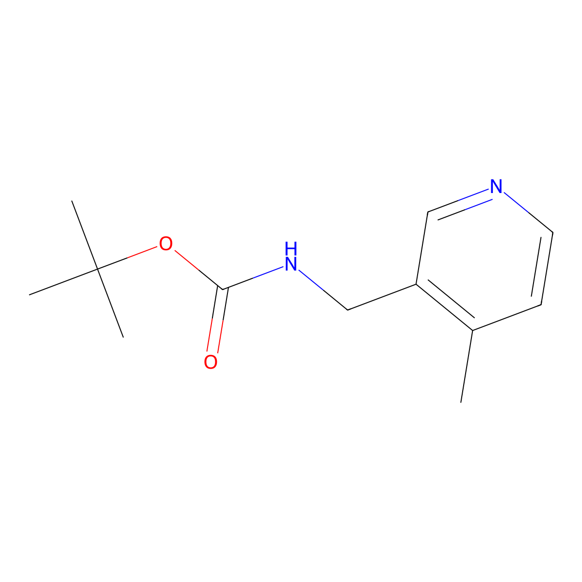 (4-Methyl-pyridin-3-ylmethyl)-carbamic acid tert-butyl ester molecular structure, CAS 1595032-33-9