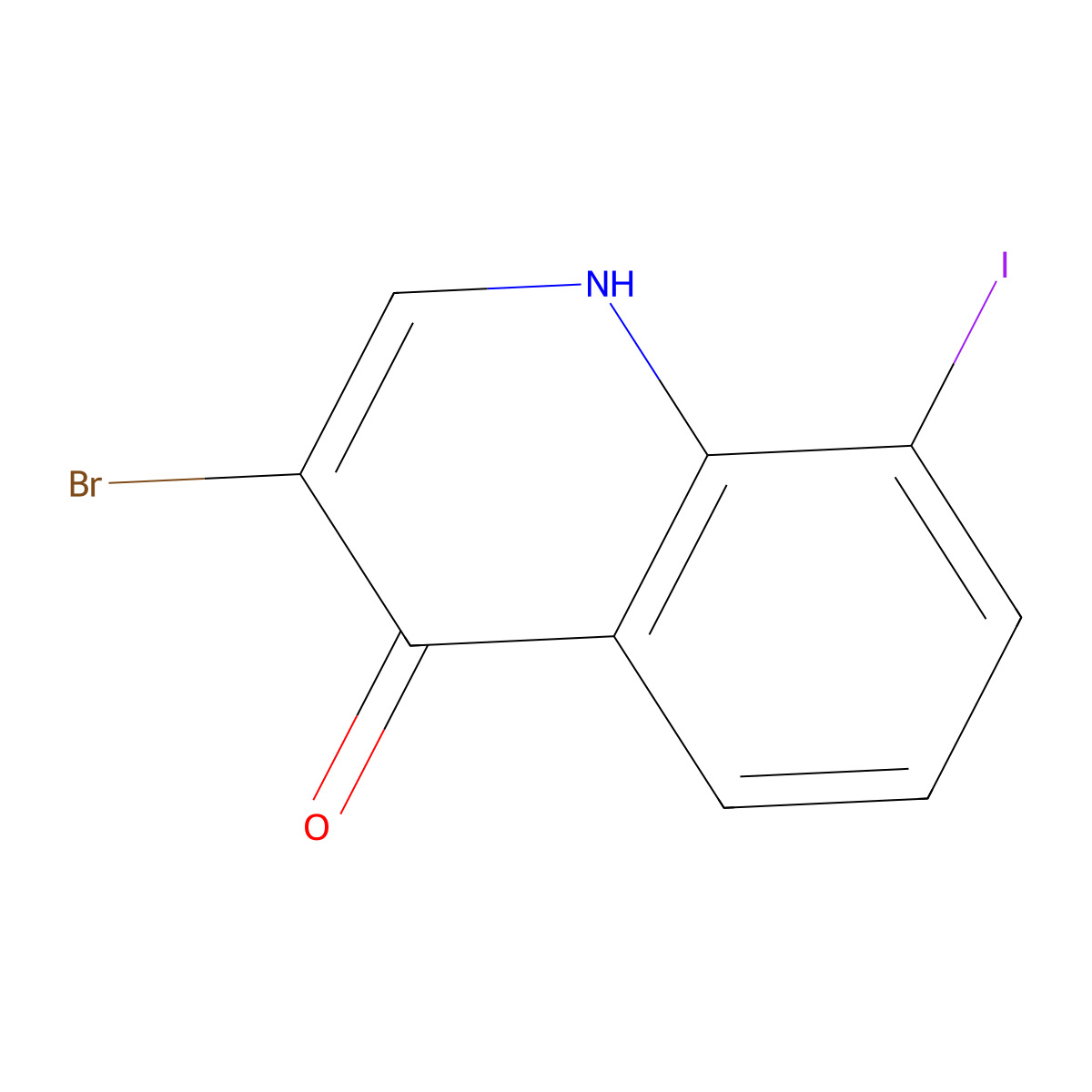 3-Bromo-8-iodoquinolin-4-ol molecular structure, CAS 1595039-38-5