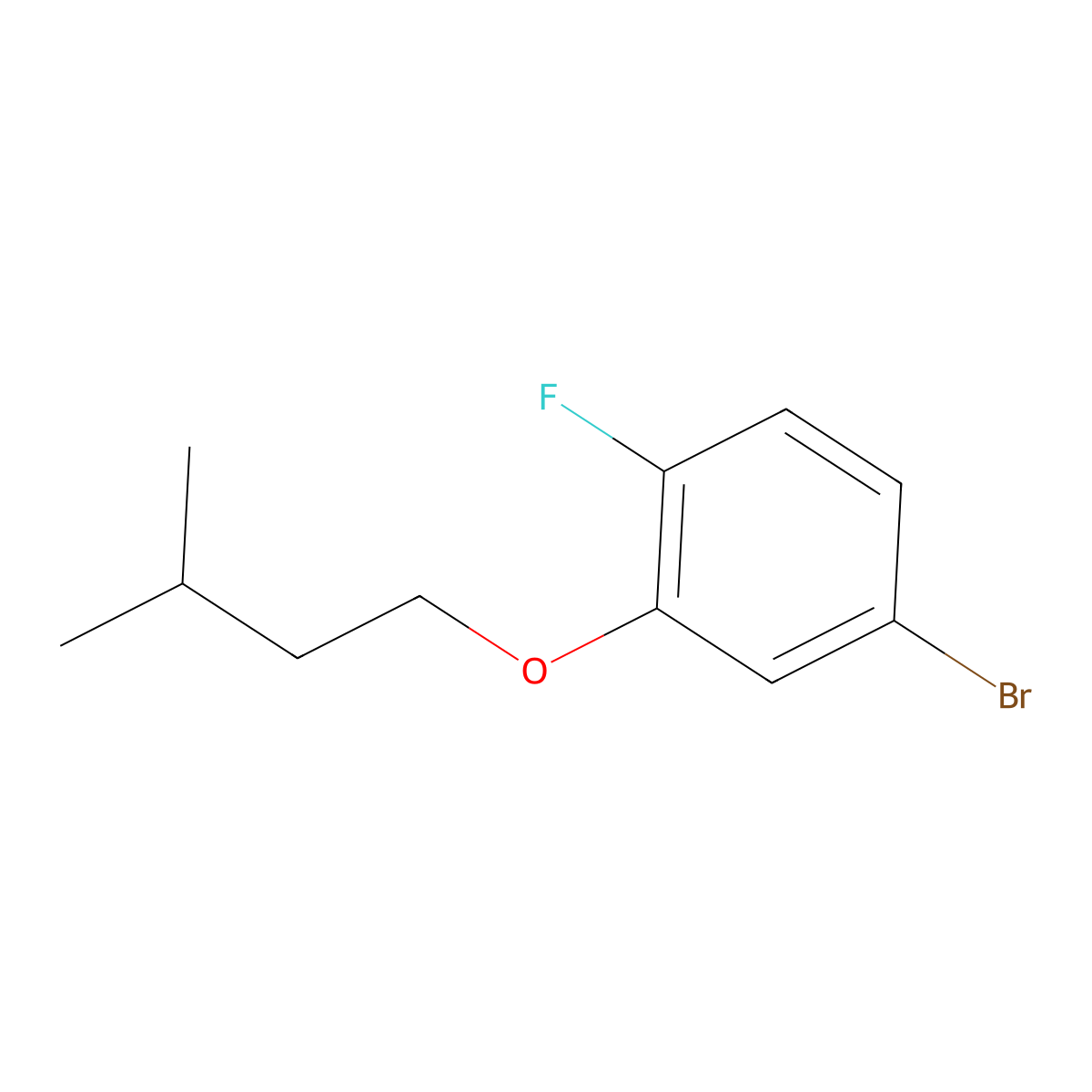 1-Bromo-4-fluoro-3-iso-pentyloxybenzene molecular structure, CAS 1595040-76-8