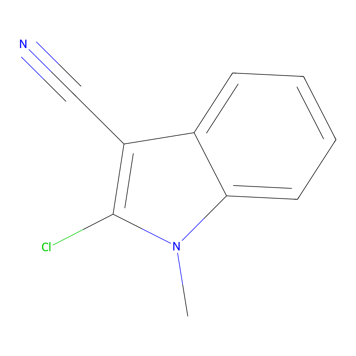 2-chloro-1-methyl-1H-indole-3-carbonitrile molecular structure, CAS 159506-88-4