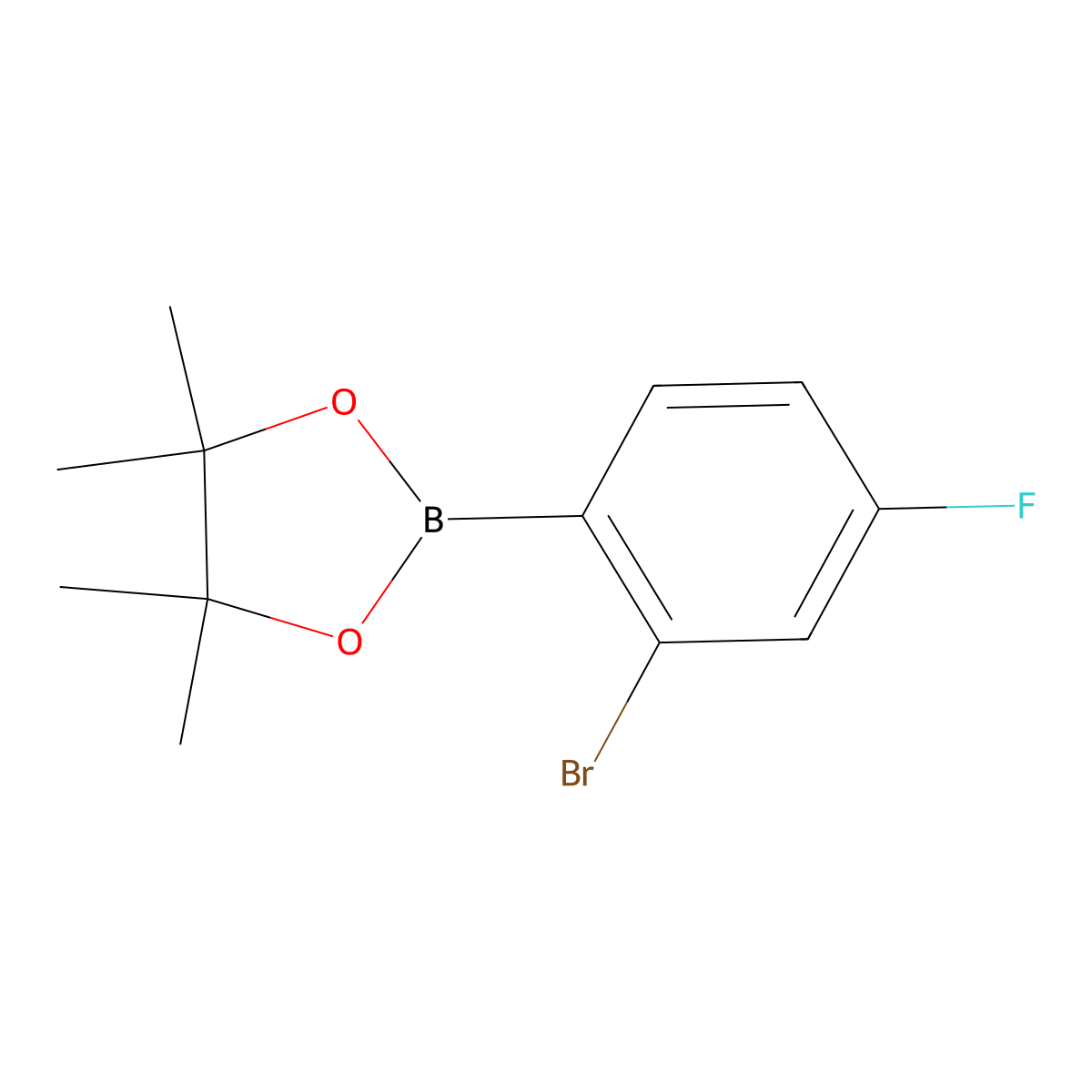 2-Bromo-4-fluorophenylboronic acid pinacol ester molecular structure, CAS 1595078-01-5