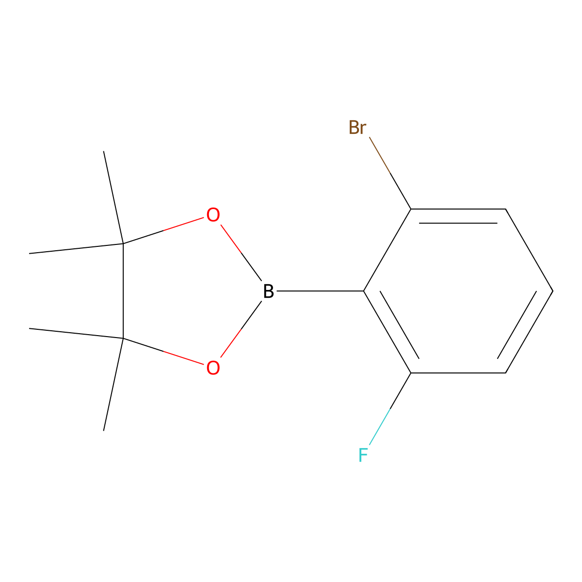 2-Bromo-6-fluorophenylboronic acid pinacol ester molecular structure, CAS 1595078-06-0
