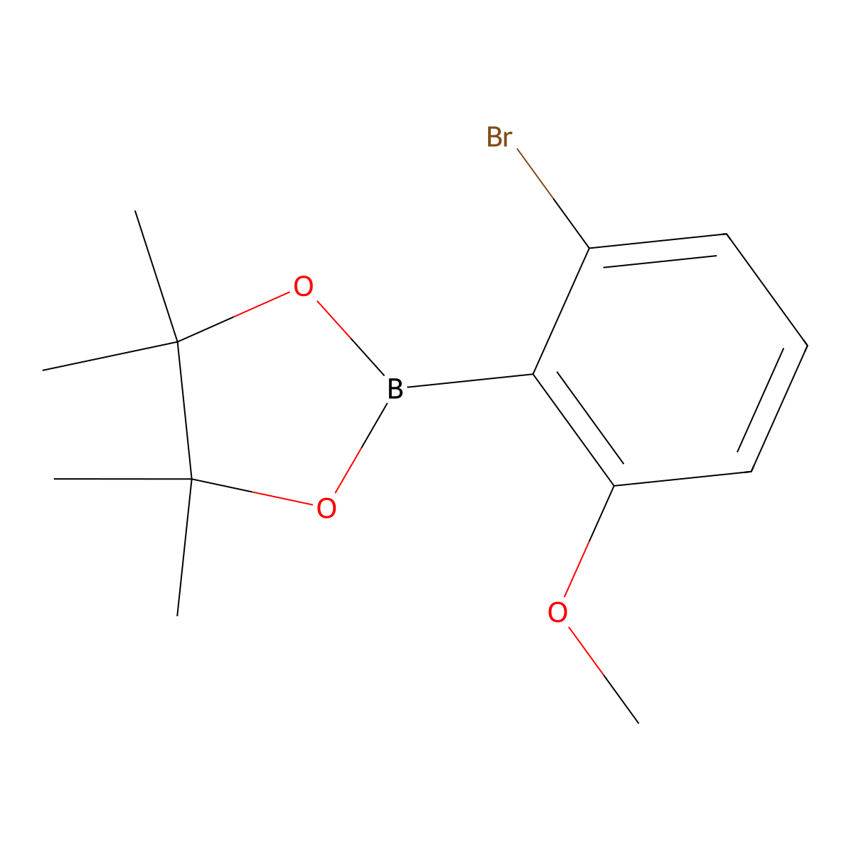 2-(2-Bromo-6-methoxyphenyl)-4,4,5,5-tetramethyl-1,3,2-dioxaborolane molecular structure, CAS 1595078-07-1
