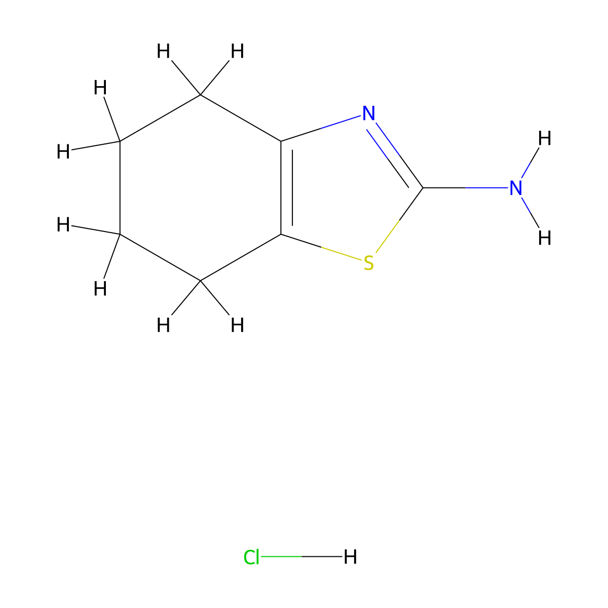 4,5,6,7-Tetrahydro-1,3-benzothiazol-2-amine--hydrogen chloride (1/1) molecular structure, CAS 15951-21-0
