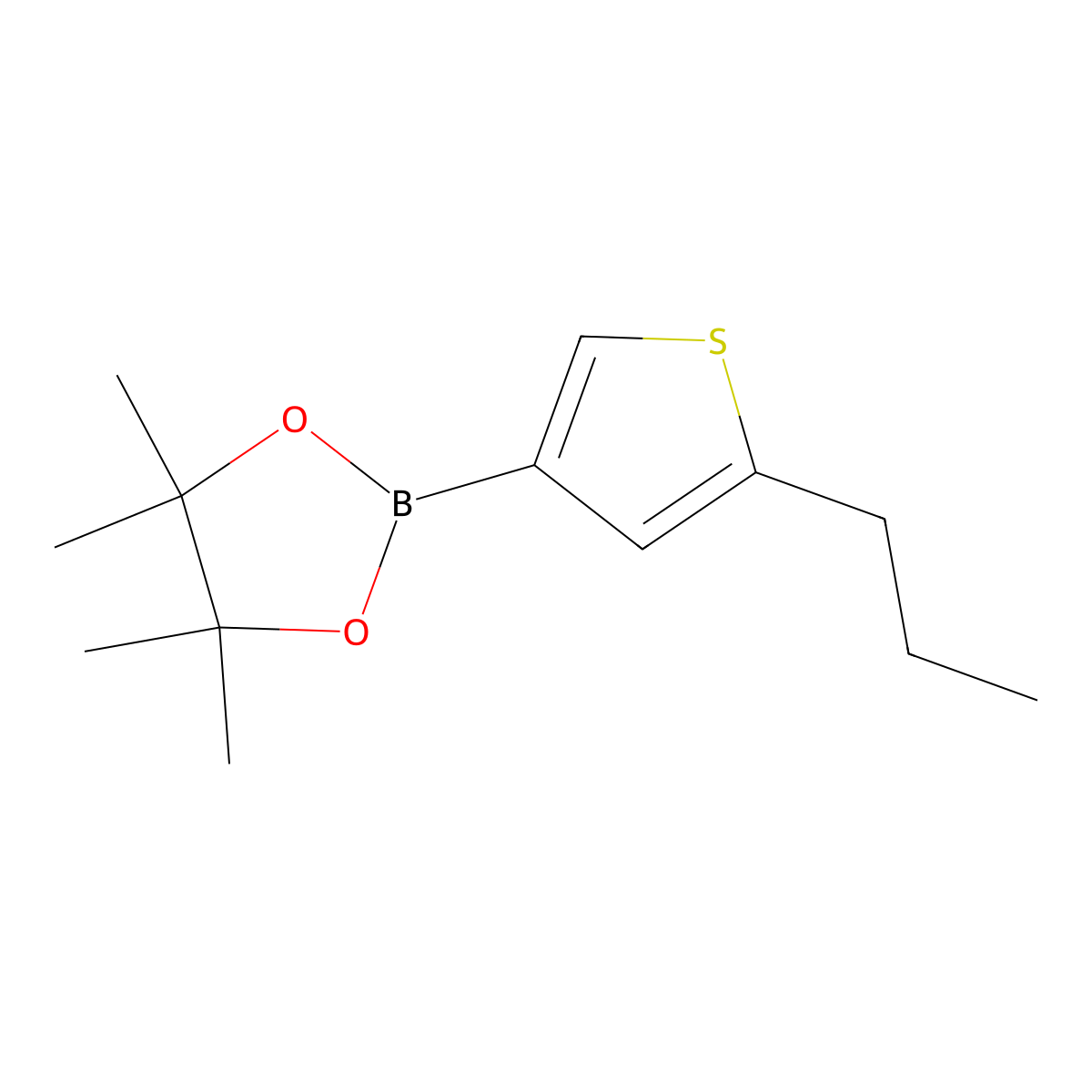 2-(n-Propyl)thiophene-4-boronic acid pinacol ester molecular structure, CAS 1595111-51-5
