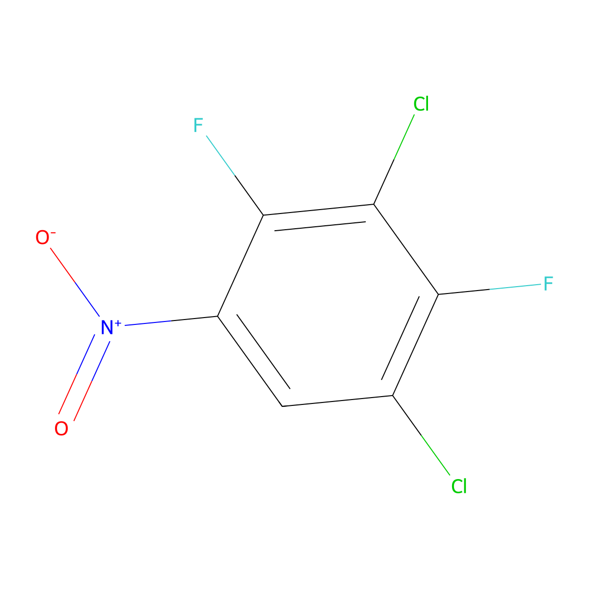 1,3-Dichloro-2,4-difluoro-5-nitrobenzene molecular structure, CAS 15952-70-2