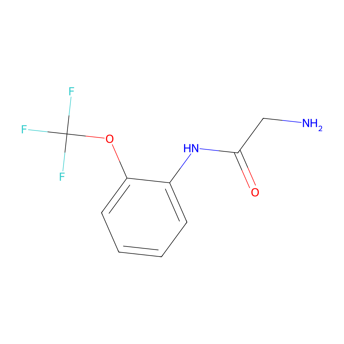 2-amino-N-[2-(trifluoromethoxy)phenyl]acetamide molecular structure, CAS 1595235-54-3
