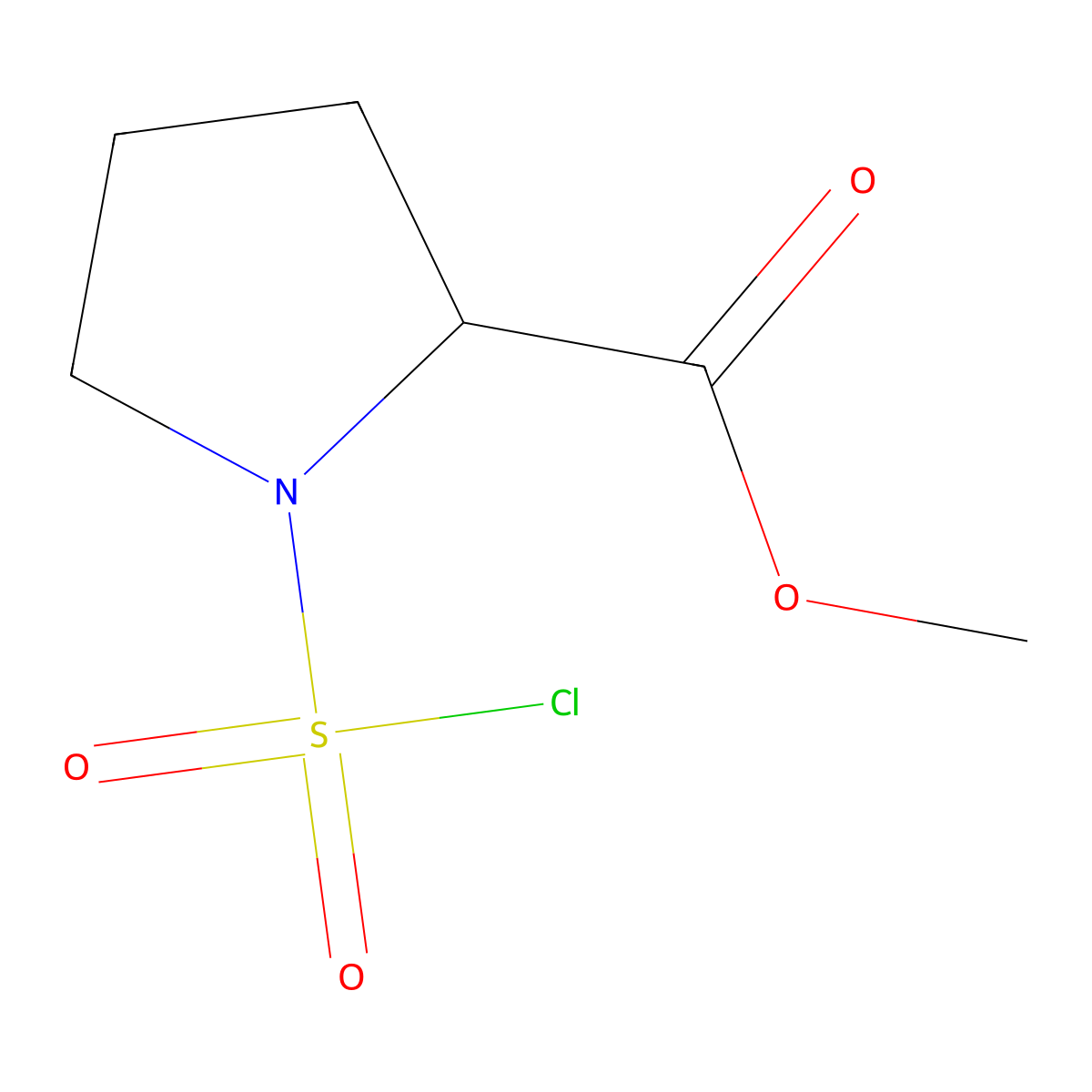 methyl (2S)-1-(chlorosulfonyl)pyrrolidine-2-carboxylate molecular structure, CAS 159525-92-5