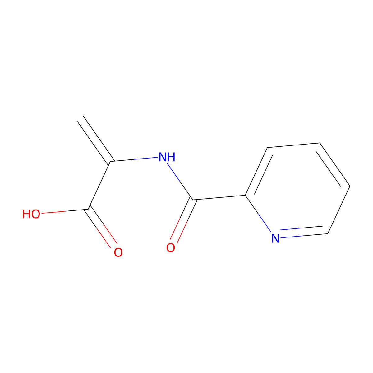 2-(Pyridine-2-carbonylamino)prop-2-enoic acid molecular structure, CAS 159526-33-7