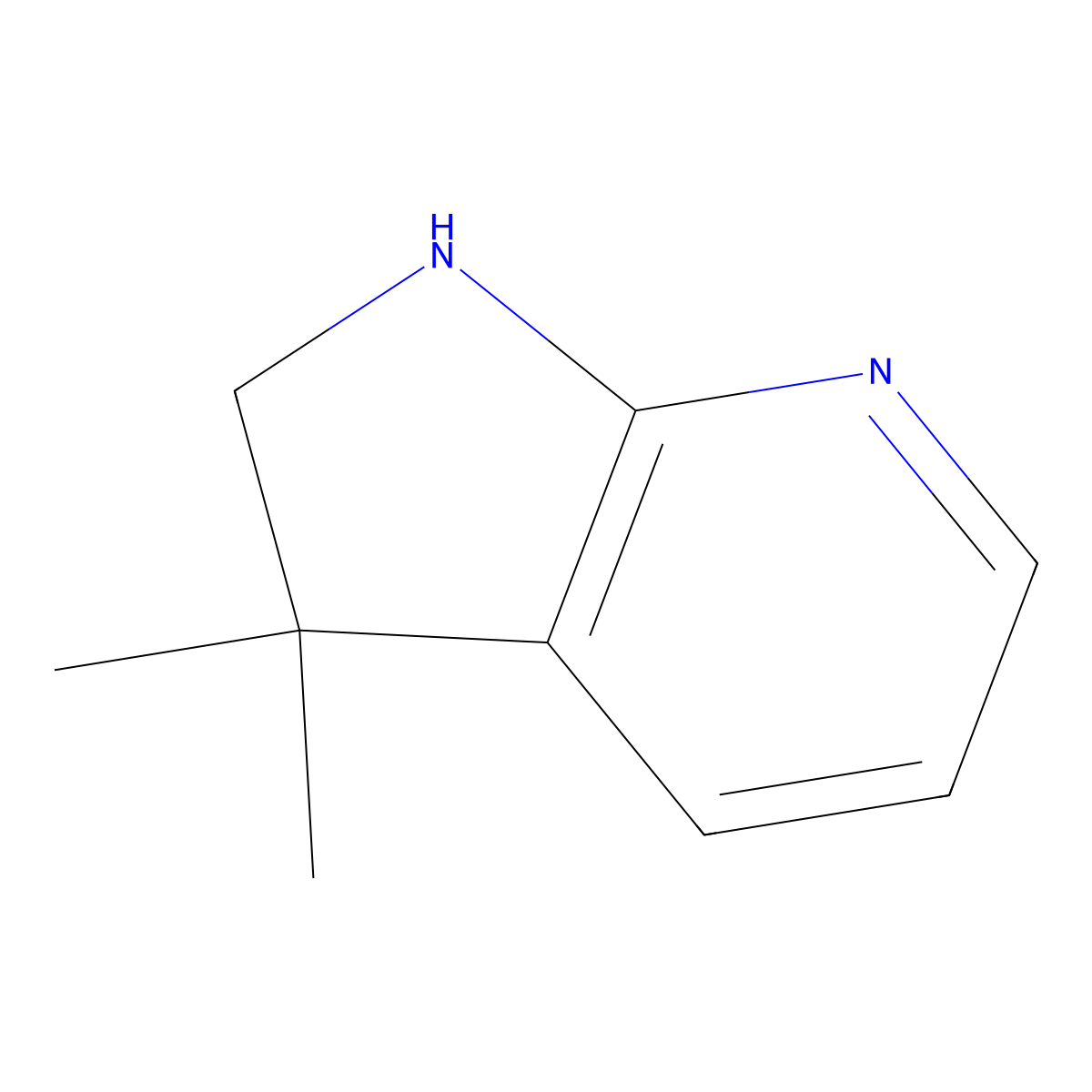 3,3-Dimethyl-2,3-dihydro-1H-pyrrolo[2,3-B]pyridine molecular structure, CAS 1595279-67-6
