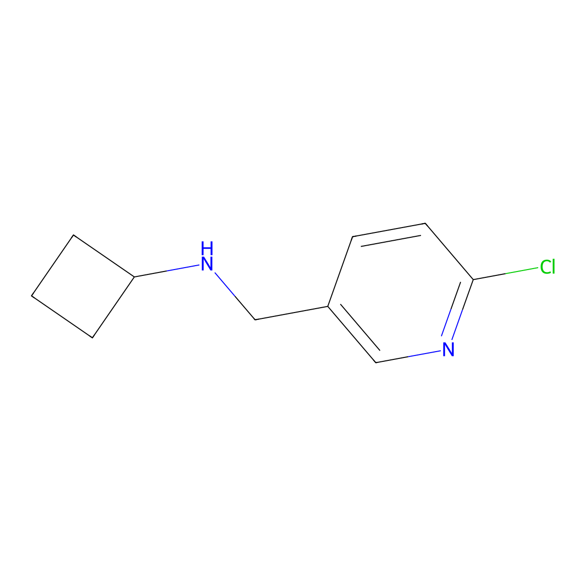 N-[(6-chloropyridin-3-yl)methyl]cyclobutanamine molecular structure, CAS 1595284-44-8