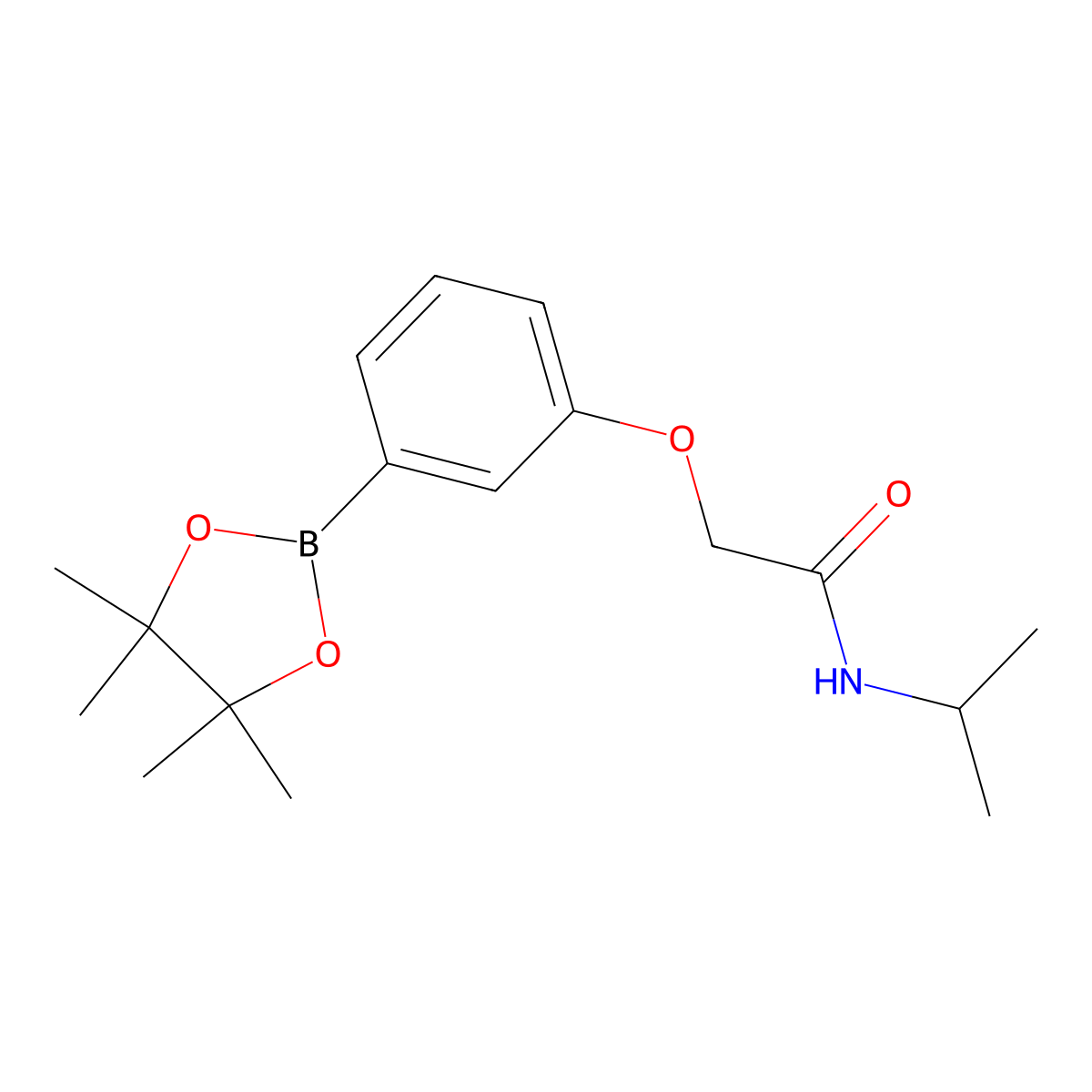 N-Isopropyl-2-(3-(4,4,5,5-tetramethyl-1,3,2-dioxaborolan-2-yl)phenoxy)acetamide molecular structure, CAS 1595290-47-3