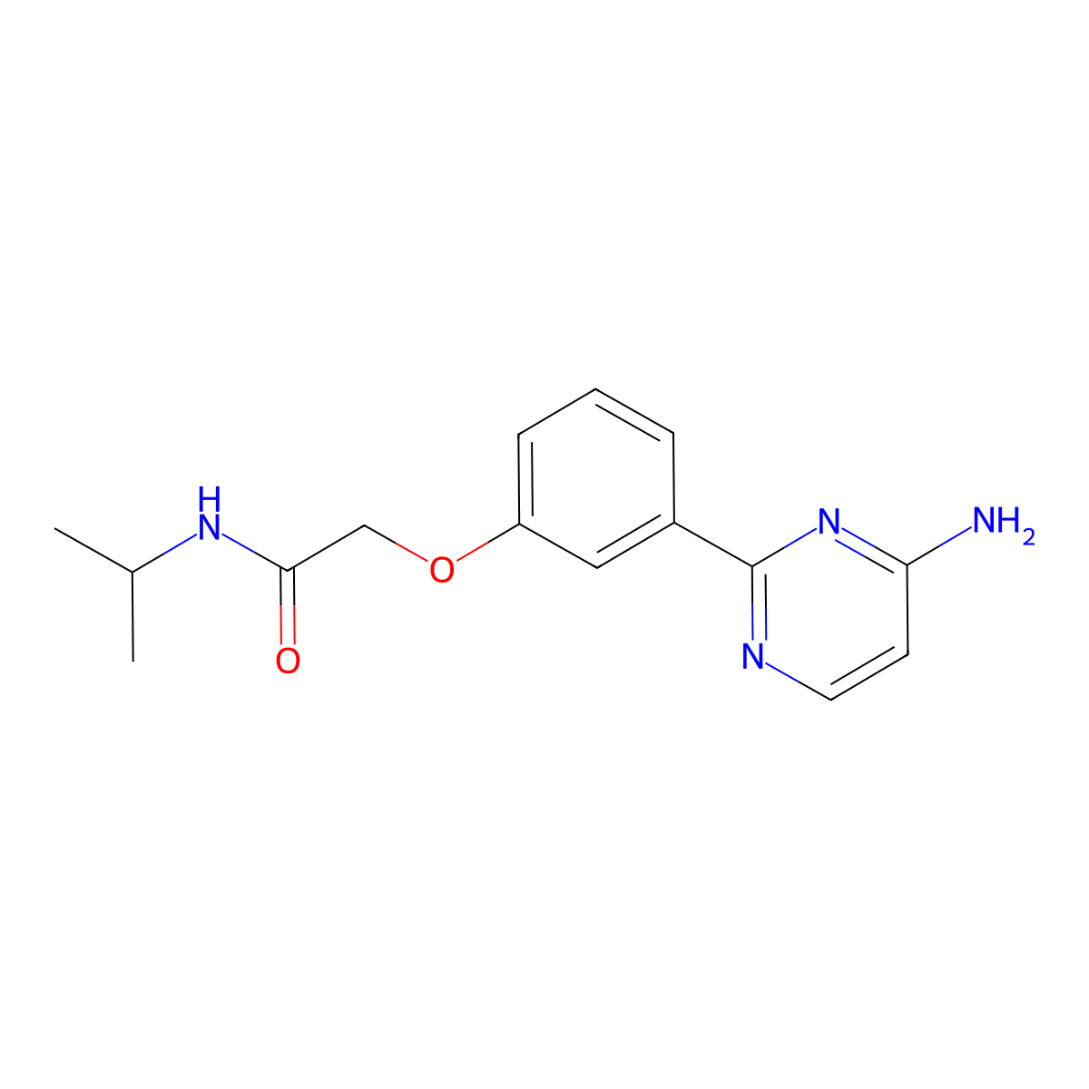 2-(3-(4-aminopyrimidin-2-yl)phenoxy)-N-isopropylacetamide molecular structure, CAS 1595291-48-7