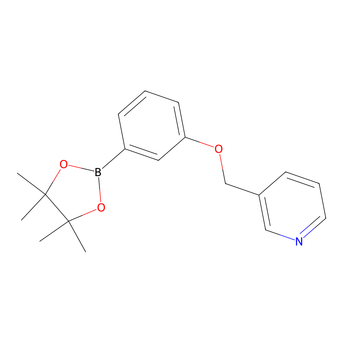 3-[[3-(4,4,5,5-Tetramethyl-1,3,2-dioxaborolan-2-yl)phenoxy]methyl]pyridine molecular structure, CAS 1595291-53-4