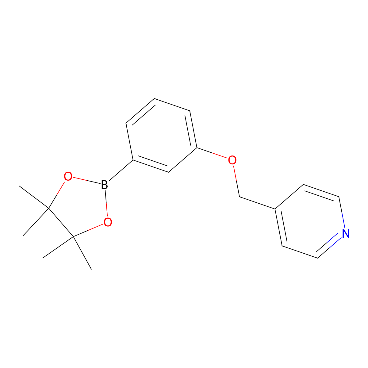 4-[[3-(4,4,5,5-Tetramethyl-1,3,2-dioxaborolan-2-yl)phenoxy]methyl]pyridine molecular structure, CAS 1595291-55-6