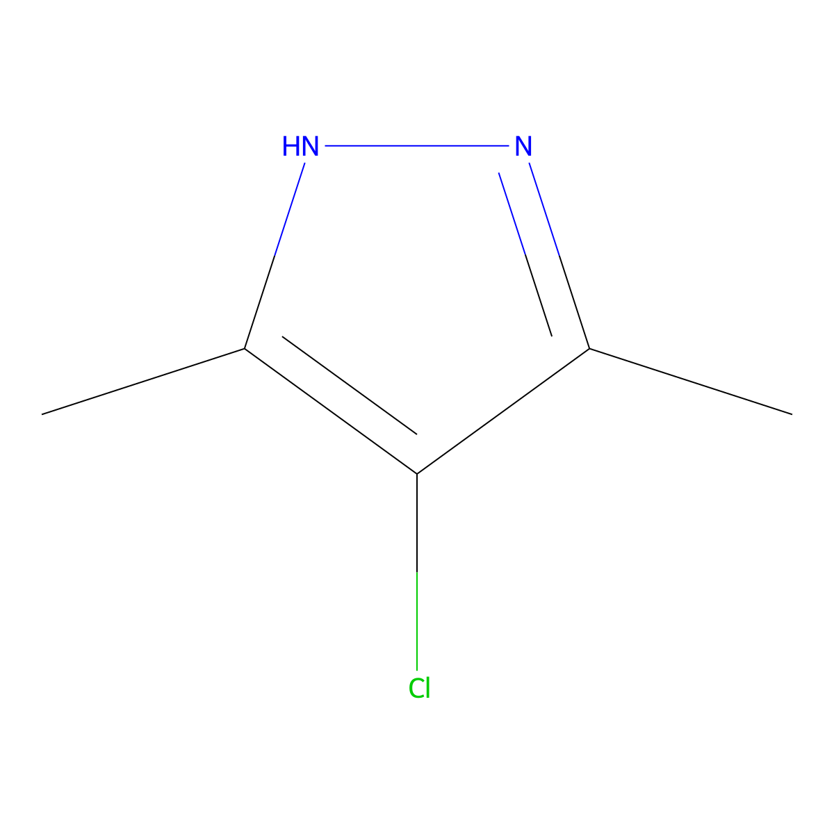 4-chloro-3,5-dimethyl-1H-pyrazole molecular structure, CAS 15953-73-8