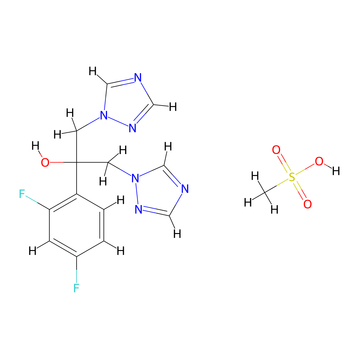 Fluconazole (mesylate) molecular structure, CAS 159532-41-9