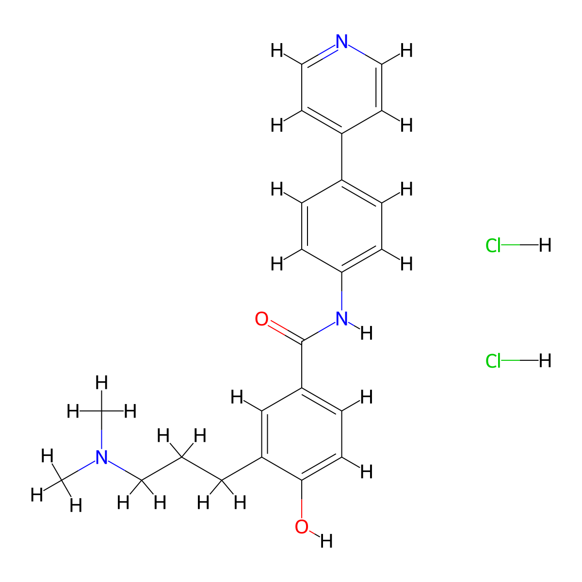 3-(3-(Dimethylamino)propyl)-4-hydroxy-N-(4-(pyridin-4-yl)phenyl)benzamide dihydrochloride molecular structure, CAS 159533-25-2