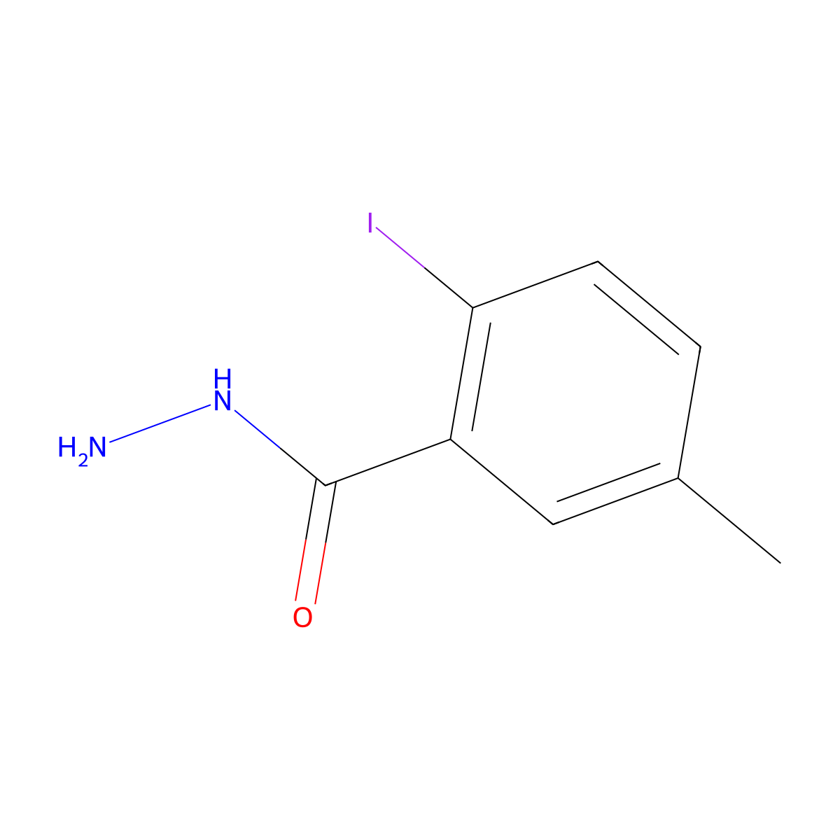 2-Iodo-5-methylbenzohydrazide molecular structure, CAS 1595394-19-6
