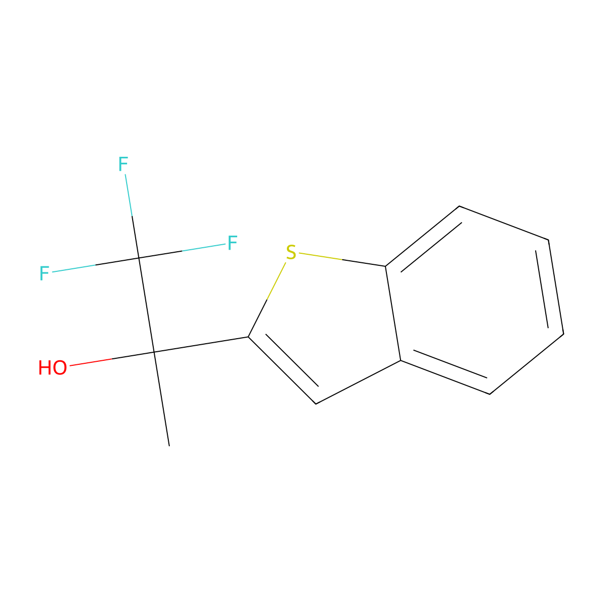 alpha-Methyl-alpha-(trifluoromethyl)benZo[b]thiophene-2-methanol molecular structure, CAS 1595523-44-6