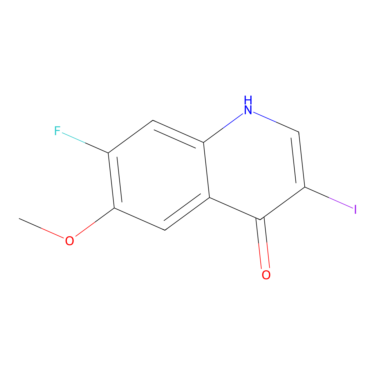 7-Fluoro-3-iodo-6-methoxyquinolin-4-ol molecular structure, CAS 1595523-65-1
