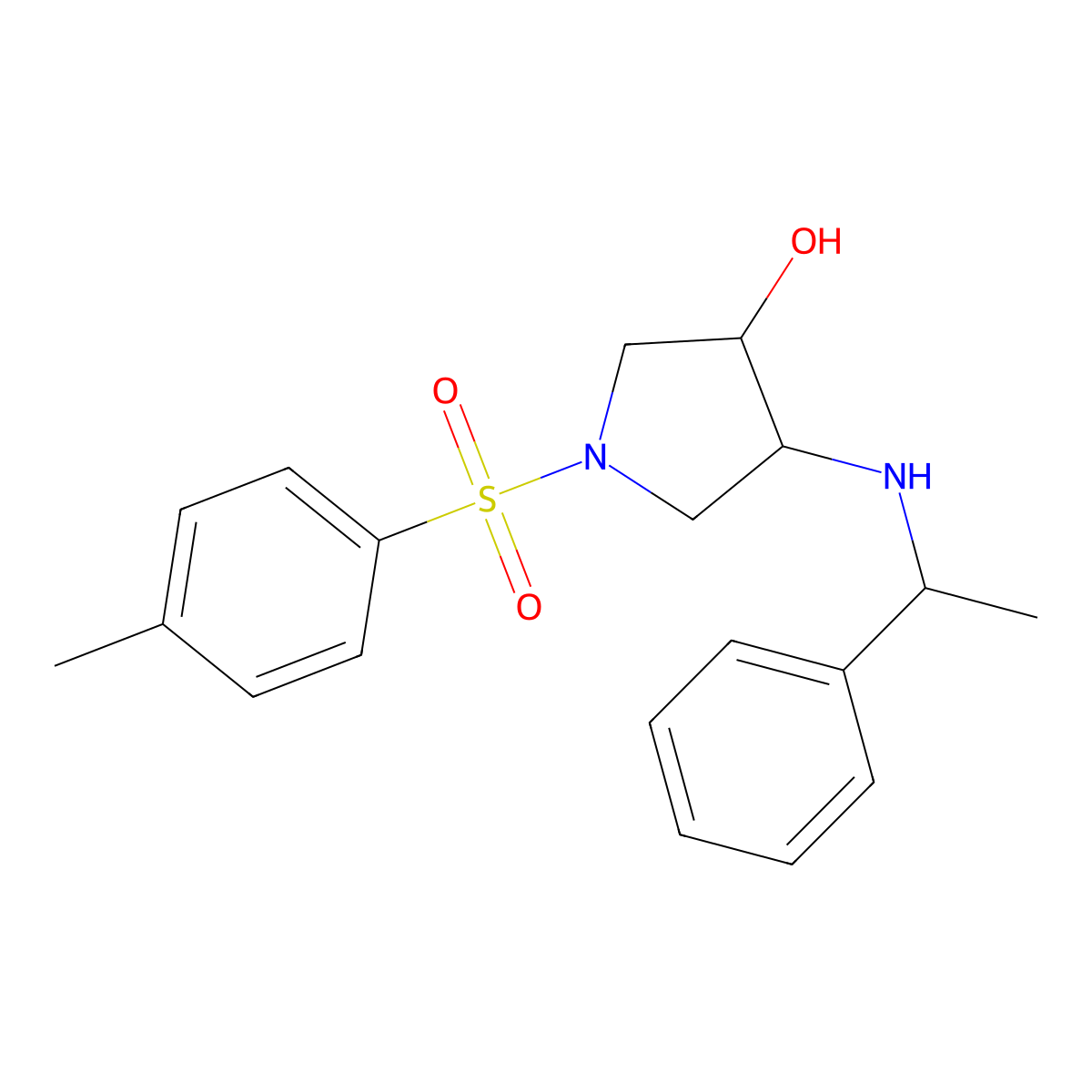 1-[(4-Methylphenyl)sulfonyl]-4-[(1-phenylethyl)amino]-3-pyrrolidinol molecular structure, CAS 159555-67-6