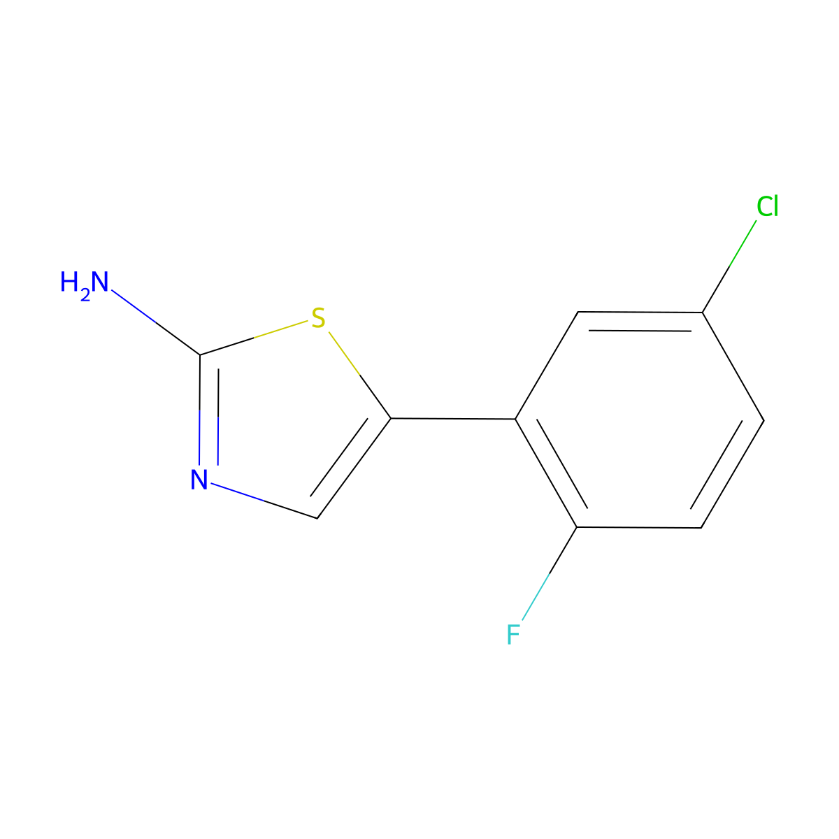 5-(5-Chloro-2-fluorophenyl)thiazol-2-amine molecular structure, CAS 1595550-16-5